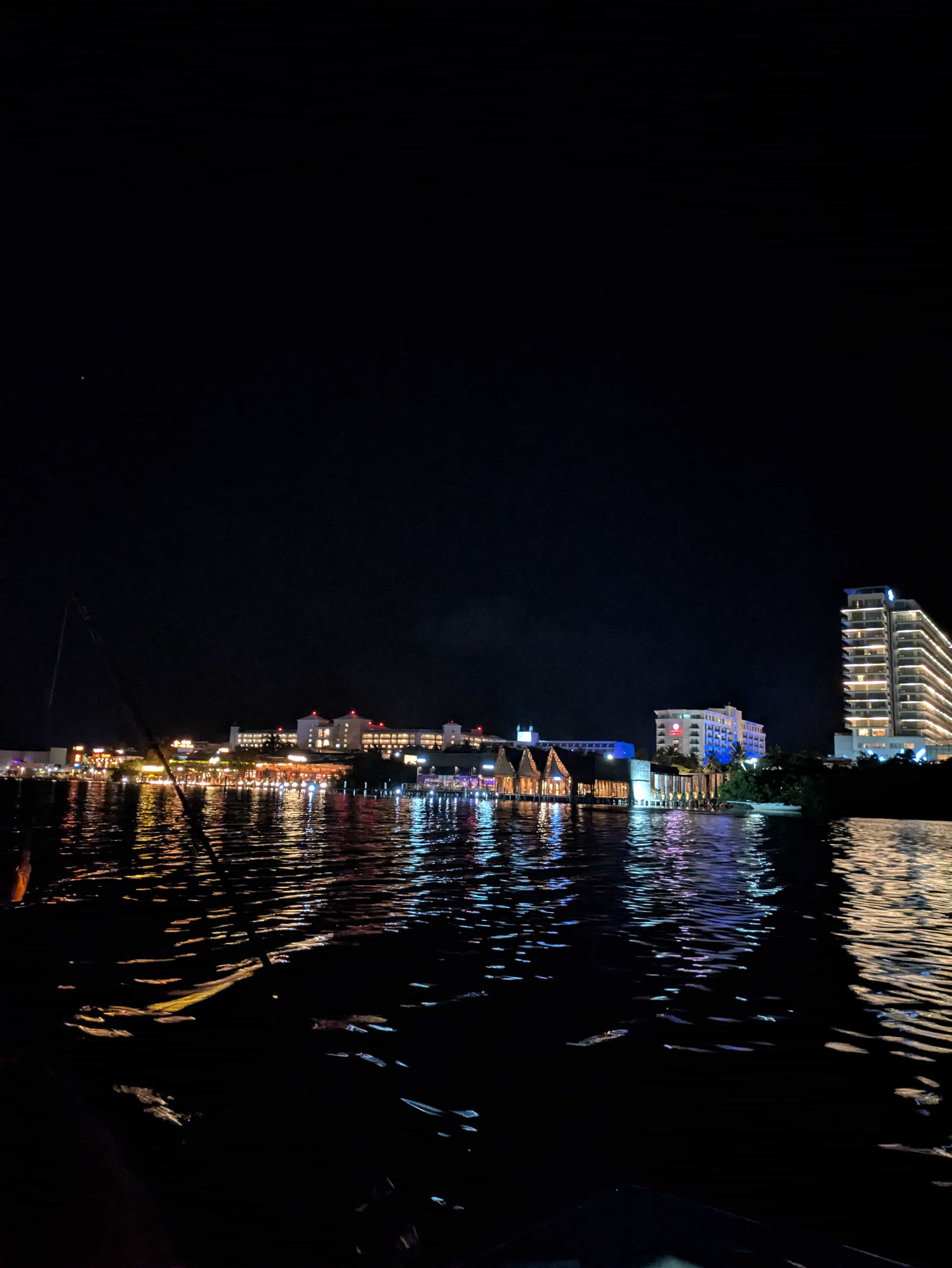 Aerial view of Nichupté Lagoon and Isla Mujeres in Cancun